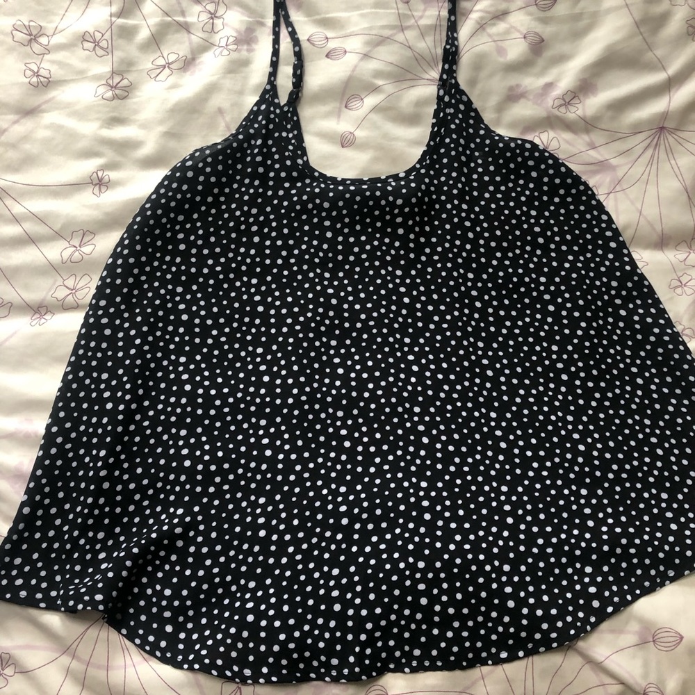 Silk polka dot tank